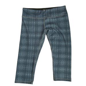 ODODOS Cropped Athletic Leggings L Grey Low Rise Pullon Waistband Pocket